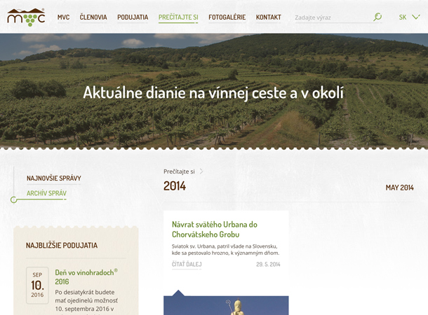 The Small Carpathians Wine Route® - Responsive website