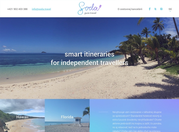 Soda - Pure Travel - Responsive website