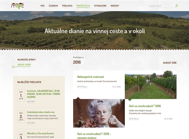 Malokarpatská vínna cesta - responzívna webstránka