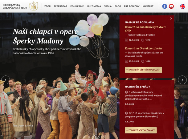 Bratislava Boys Choir - responsive website