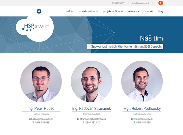 HSP Stavby - Responsive website and blog