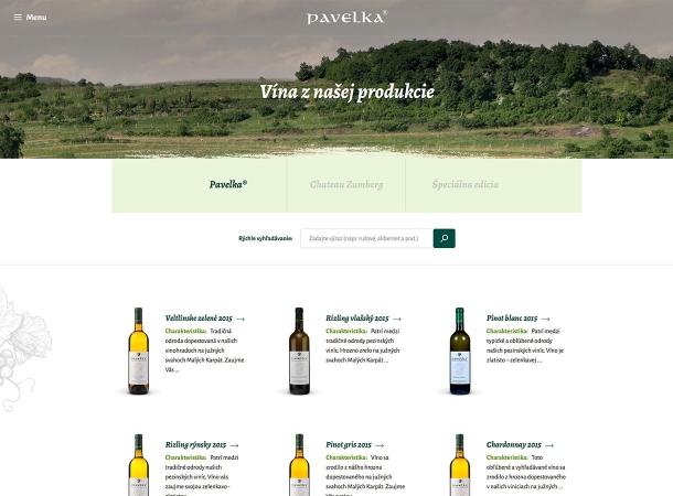 The Winery Pavelka & Son - Responsive website