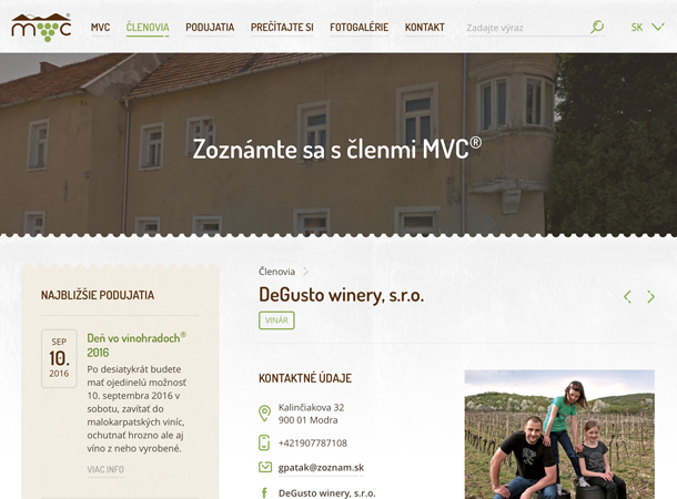 The Small Carpathians Wine Route® - Responsive website