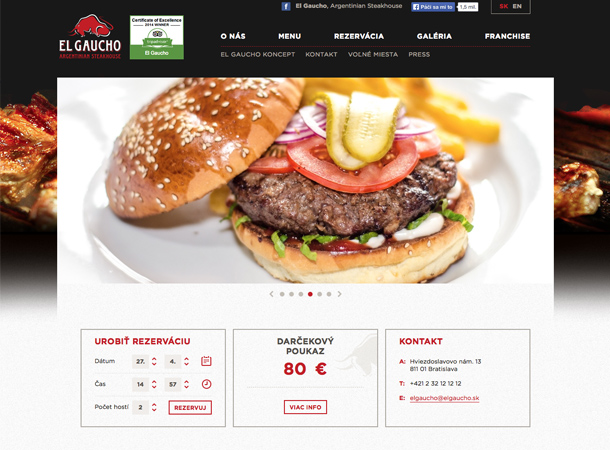 El Gaucho website redesign