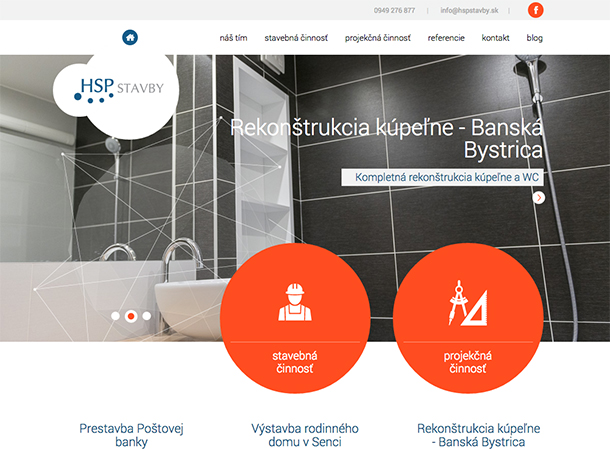 HSP Stavby - Responsive website and blog