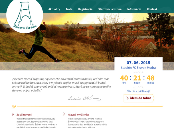 Štúr's Trek - Website for a running event