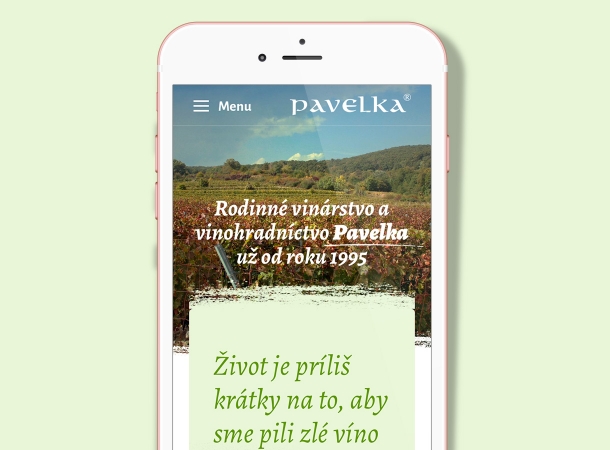 The Winery Pavelka & Son - Responsive website