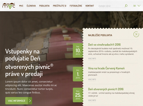 The Small Carpathians Wine Route® - Responsive website