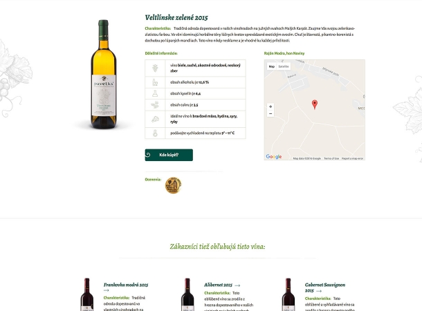 The Winery Pavelka & Son - Responsive website