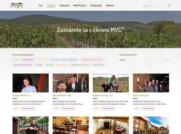 Malokarpatská vínna cesta - responzívna webstránka