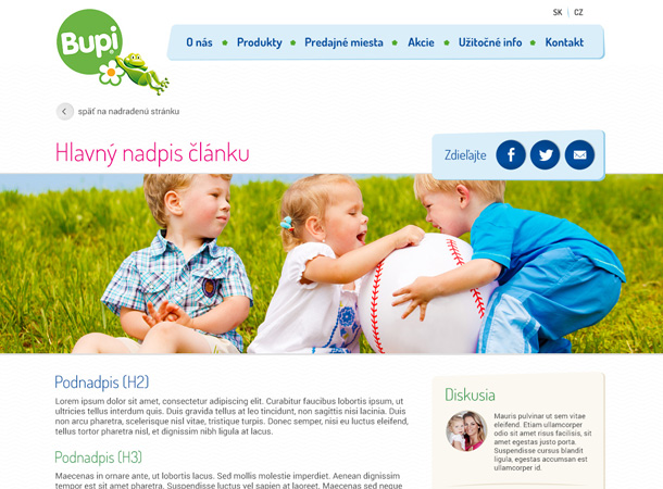 Bupi BABY Skin Care - Responsive website